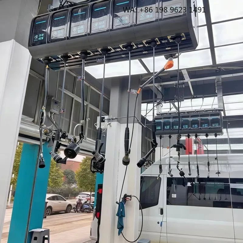 Sunny Weather All-in-One Commercial Car Wash Reel System Water/Air/Foam Interfaces Steel Wire Construction  Powered