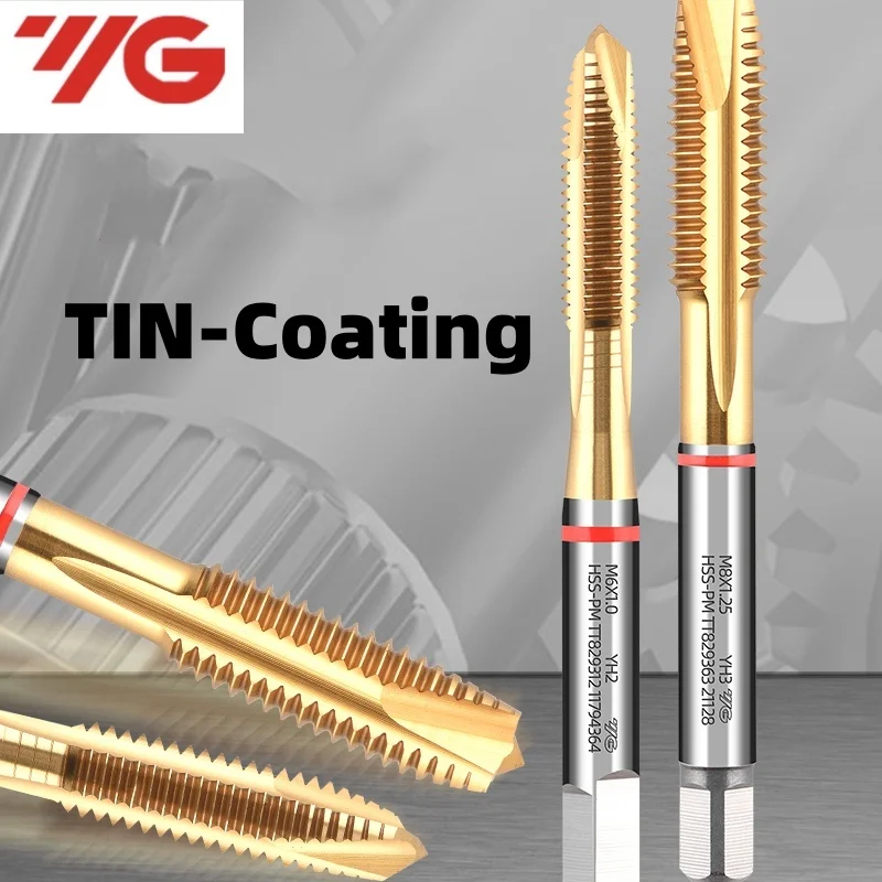 1PCS YG HSS-PM Lapisan TICN Standar JIS Spiral Pointed TapTT829 M3 M4 M5M6 M8 M10 M12 Tap Ulir Sekrup Mesin Metrik