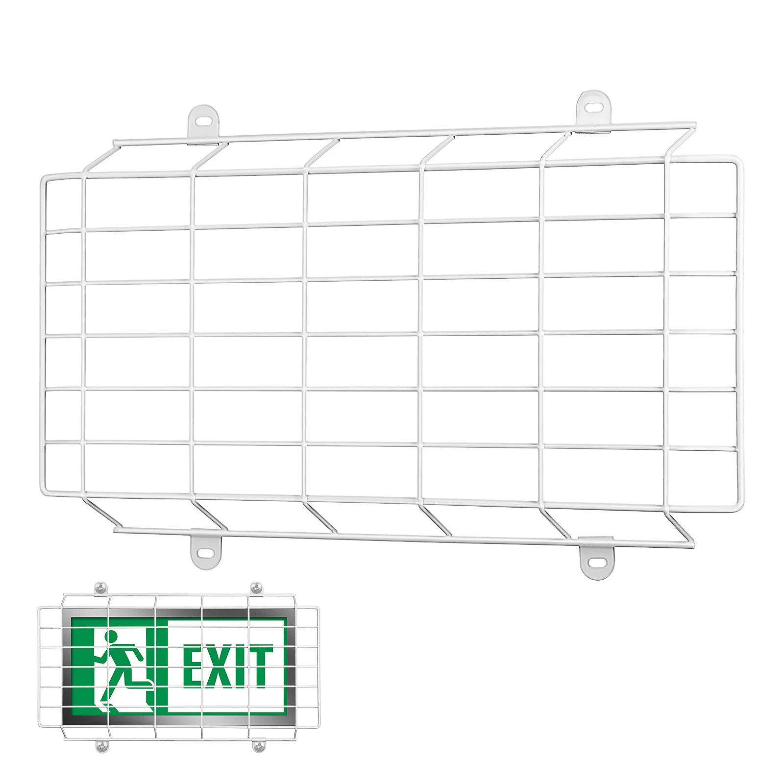 Metal Exit Sign Cover Emergency Light Protective Guard Wall Mounted Wire Shield for Public Safety Use Emergency Light Wire Guard