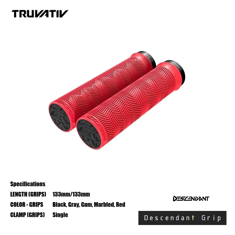 TRUVATIV Descendant Grip Single-ring clamp for max width and comfort Soft and durable ridged rubber grip pattern