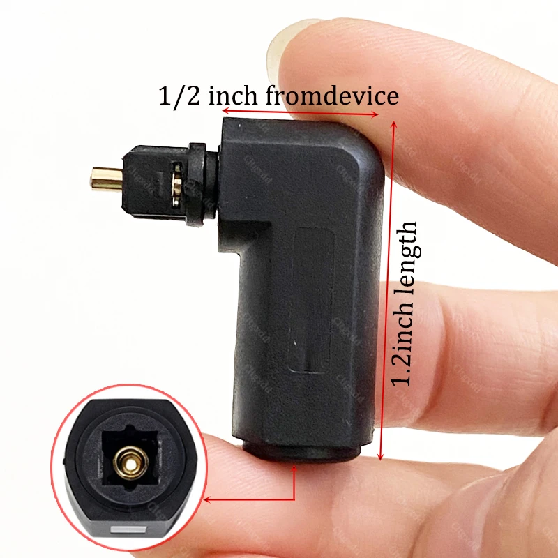 360 ° Drehbarer Toslink Optischer Audio-Adapter SPDIF Quadratische Buchse zu Mini 3,5mm Stecker Glasfaser-Verbinder für TV-Soundbar-Verstärker – Detail 9