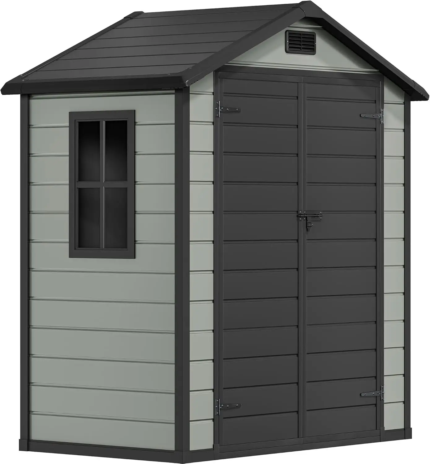 Dwvo 6.2X3.4 Ft Outdoor Resin Storage Shed With Reinforced Floor, All-Weather Bike Storage Shed With Lockable Door, Window And