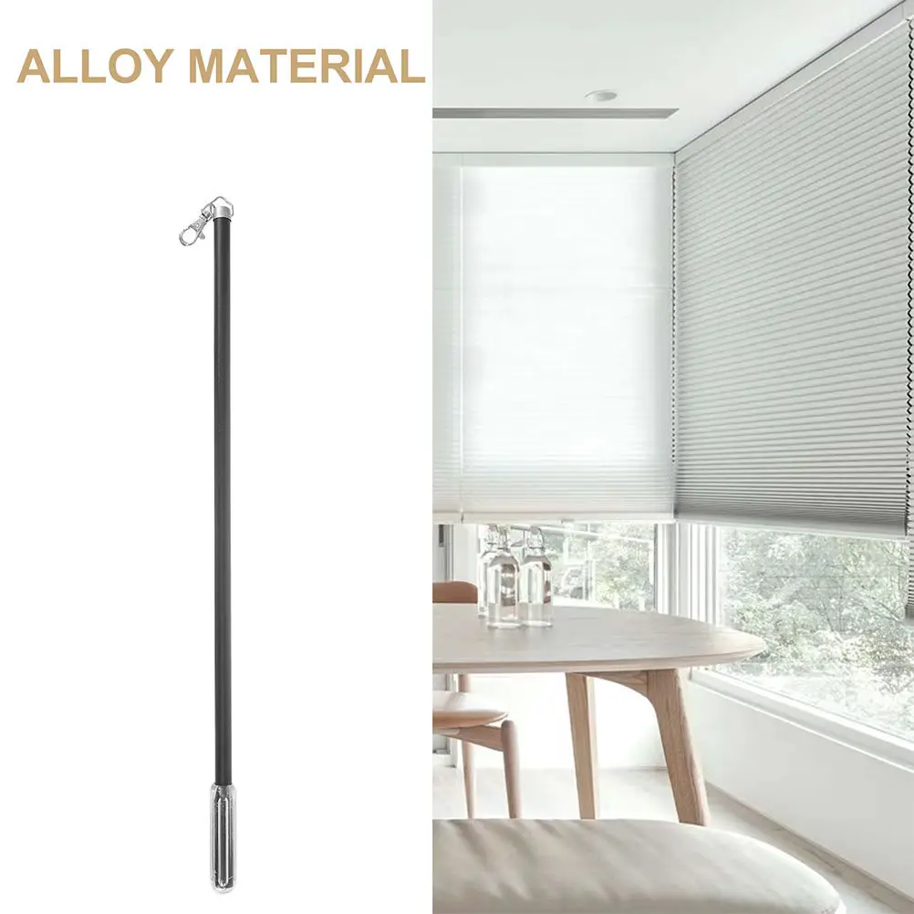 2Pcs Curtain Rod Pull Wand Lightweight Aluminum Alloy Manual Operation Drapery Pull Rod Stick for Opening Closing Window