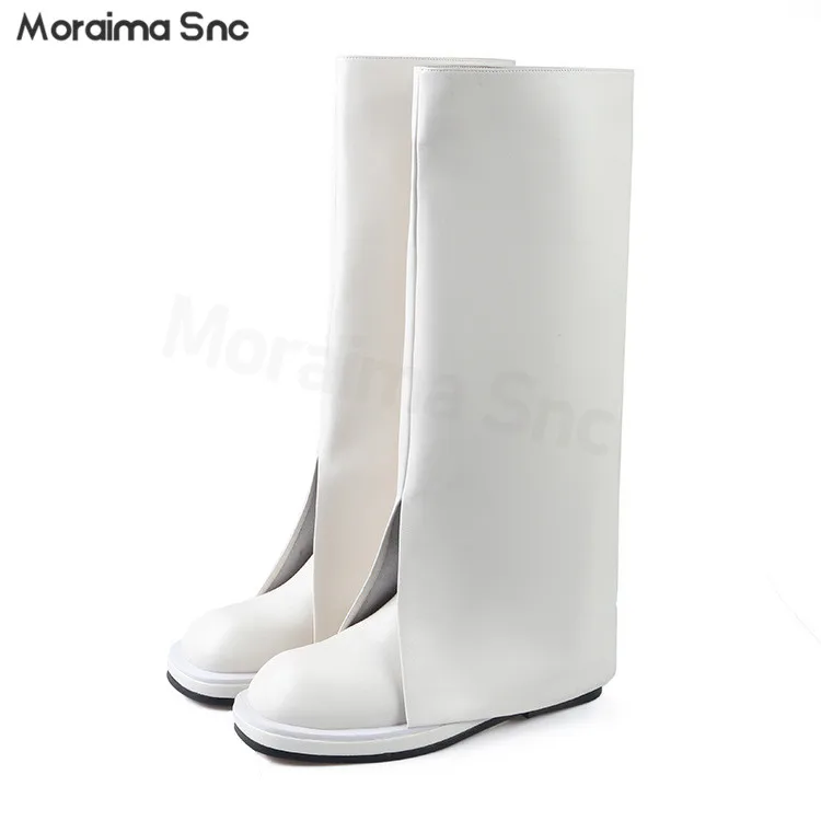 

Leather Flat Trouser Boots Round Toe Platform Short Boots for Women Trendy Cool Knight Boots Personalized and Handsome Boots