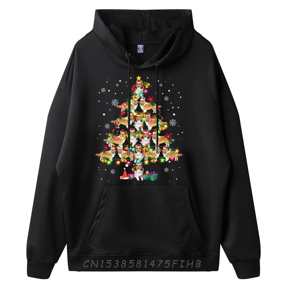 Shetland Sheepdog Christmas Tree Funny Sheltie Christmas 3d Printed Pullover Hoodies Youth Man Clothes Holidays