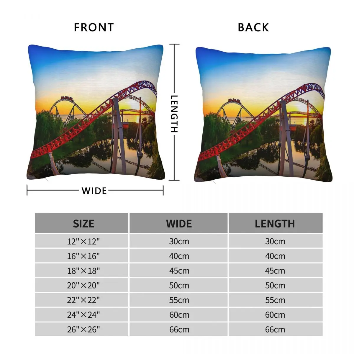 Cedar Point Maverick Sunset Pillowcase Polyester Linen Velvet Pattern Zip Decor Home Cushion Cover 18