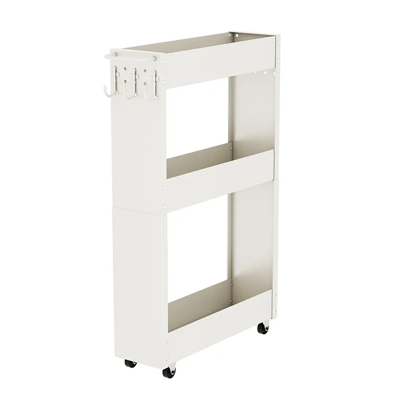 Kitchen floor-to-ceiling hole plate crevice cabinet carbon steel layered pull-out seasoning bottle storage rack