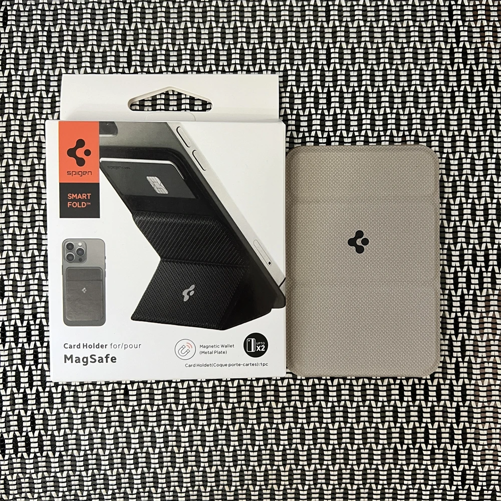 Spigen Leather Smart Fold For MagSafe Card Holder For iPhone 18 17 Air 12 13 14 Plus 15 16 17 Pro Max Folding Bracket Card Bag