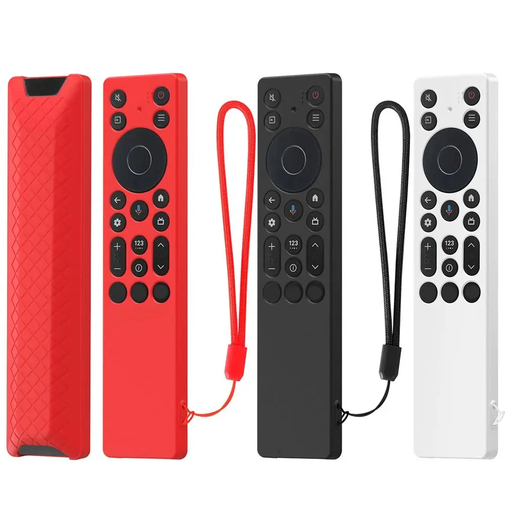 Silicone Remote Control Case Shockproof Anti-scratch Remote Protective Cover with Lanyard Non-Slip for TCL RC933A