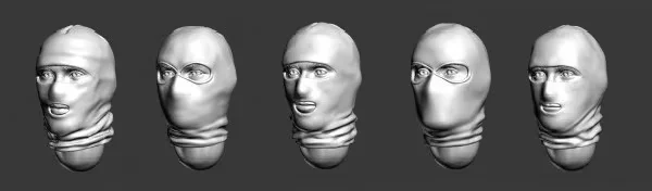 5pcs 1:35 Die Casting Resin Model Assembly Kit Character Head Model Replacement Modification