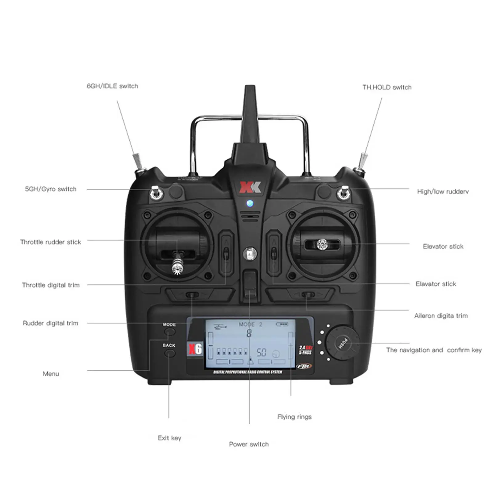 XK X6 Transmitter Controller for Wltoys XK K100 Helicopters DIY Accessory