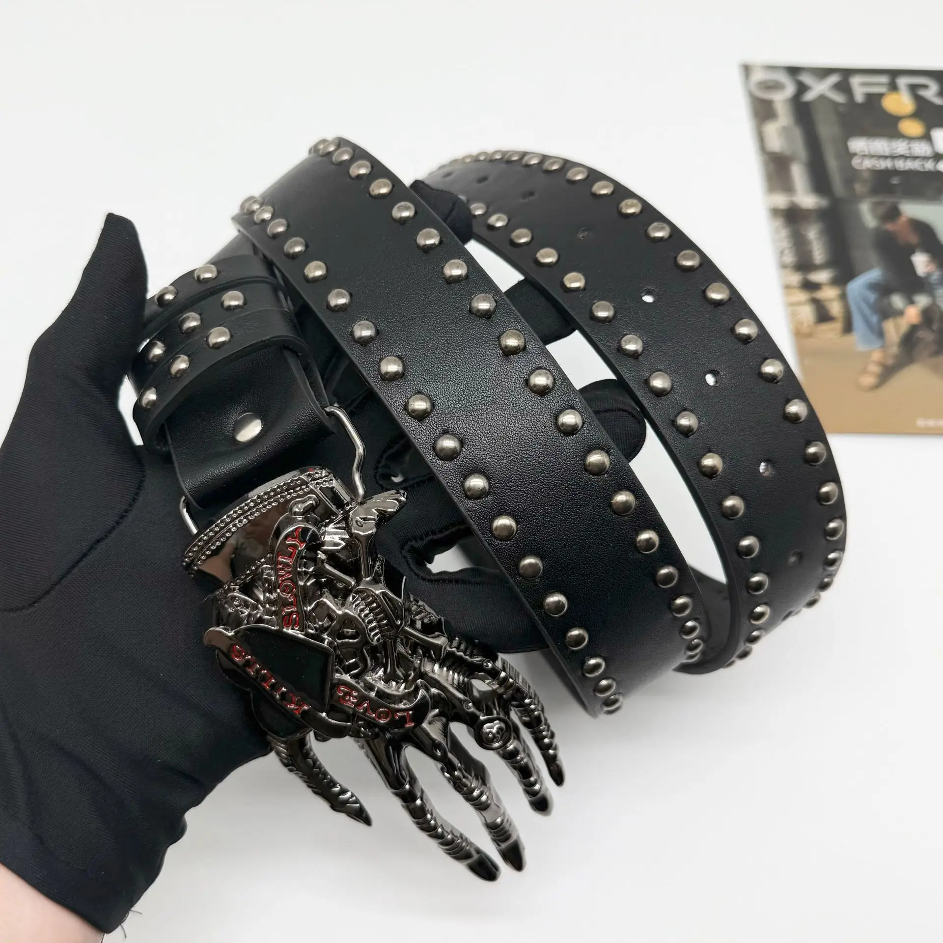 الأمريكية الشرير حزام للرجال فتاة ساخنة Y2K Blet الجمجمة الحب اليد النخيل حزام المرأة تصميم تحسس كول تنوعا حزام المرأة الموضة