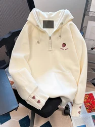 Jmprs Cute Strawberry Hoodies Women Casual Loose Korean Sweatshirts Fashion Long Sleeve Preppy Style Female High Quality Tops