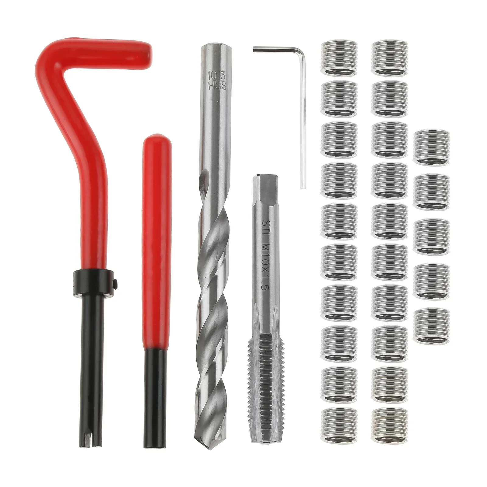 

30/20pc Thread Repair Tool for Restoring Damaged Thread Spanner Wrench Twist Drill Bit Hand Tool Auto Repairing M5/M6/M7/M8/M10