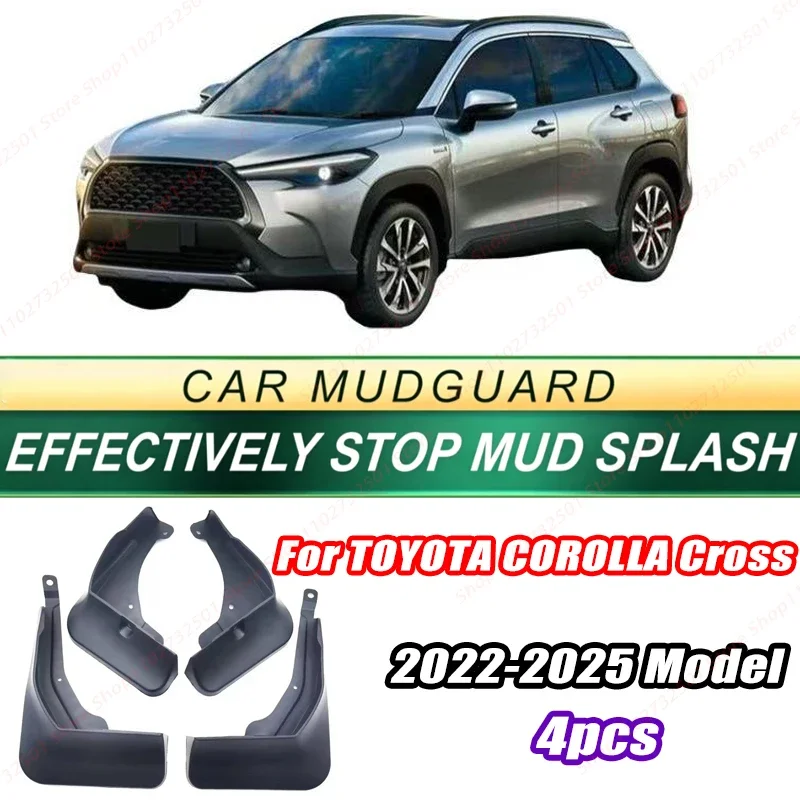 For TOYOTA COROLLA Cross 2022-2025 Model 4PCS Front Rear Mud Flaps Splash Guards Fender Mudguards Auto Accessories
