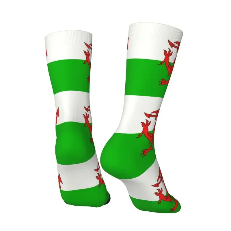 Impressão 3D Welsh Red Dragon Basketball Sports Socks para homens e mulheres, moda quente, bandeira da Inglaterra, Y2K