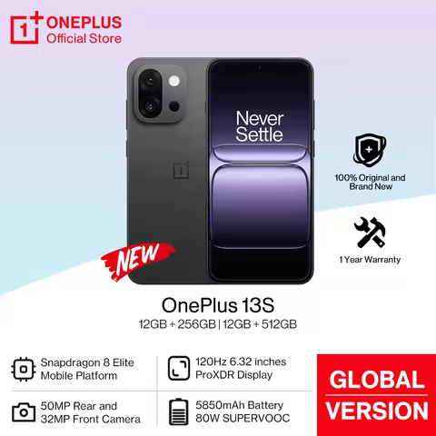 All-New OnePlus 13S Global Version Smartphone Snapdragon 8 Elite 6.32” 120Hz ProXDR Display 5850mAh 80W SUPERVOC Fast Charging