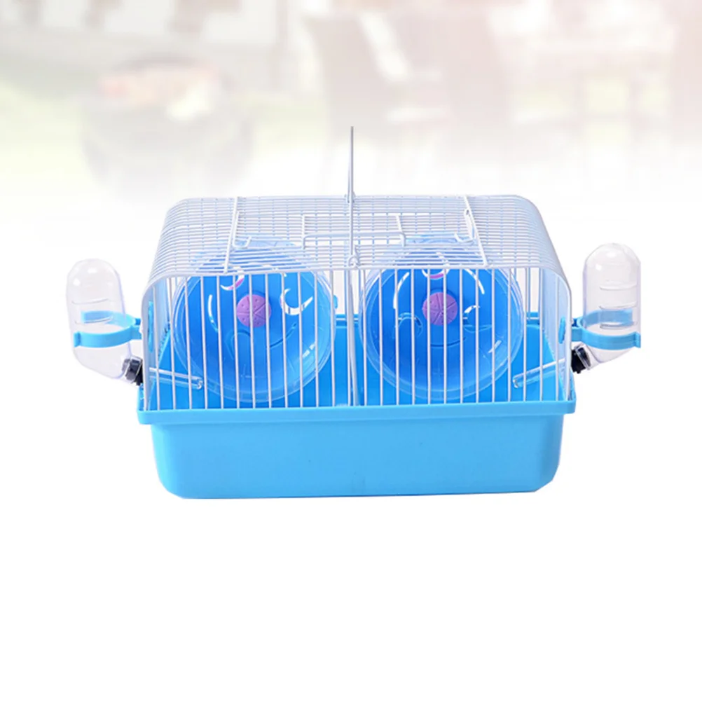 

Delicate Hamster Cage Blue Fighting Isolation Design Safe Durable Premium Material Multifunctional Gift Hamster Cage