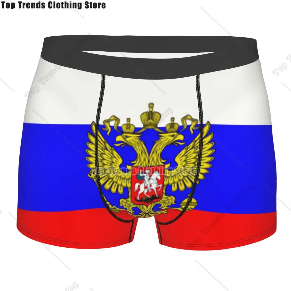 Russian Flag Underwear Men Breathbale Boxer Briefs Shorts Panties Soft Underpants For Homme