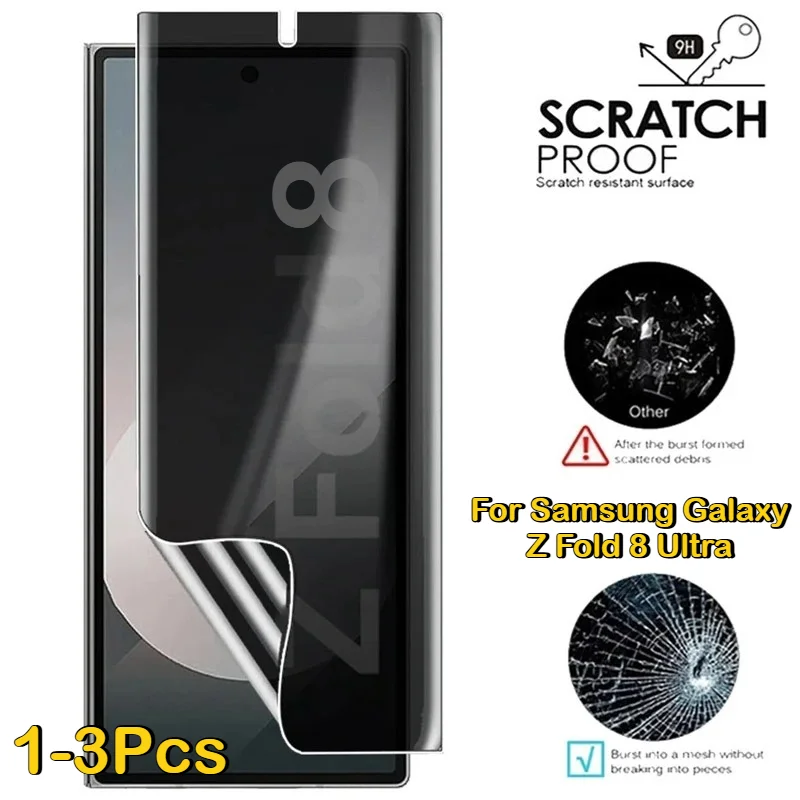 1-3PCS Privacy Soft Hydrogel Film Protectors for Samsung Galaxy Z Fold 8 Ultra Wide 6 5 4 3 Screen Anti Spy Full Cover Not Glass