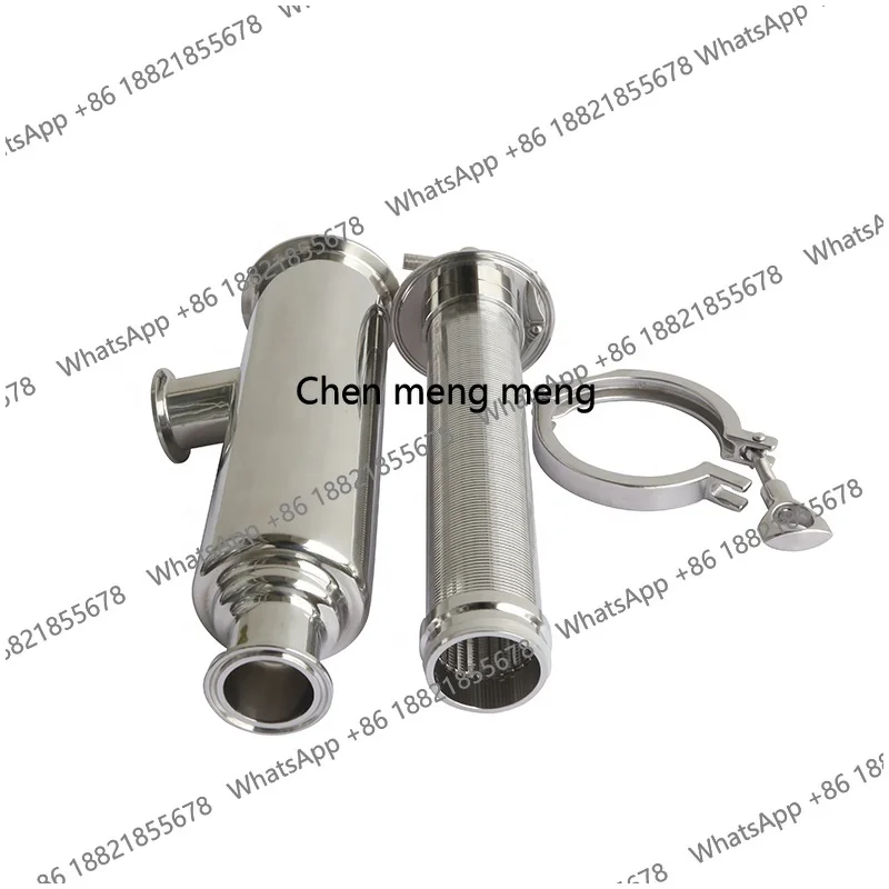tri clamp hygienic 304ss 316L stainless steel sanitary side inlet entry filter strainer