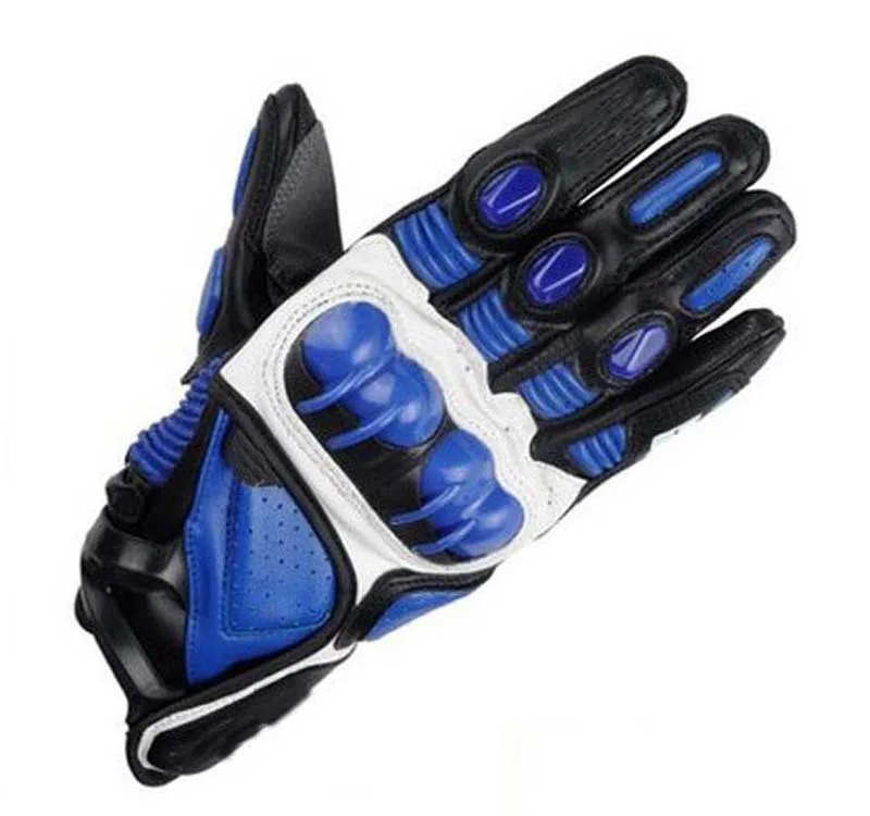 Racing Motorcycle Gloves Men Motocross Short Cuff Leather Gloves for Sports Bike Riding Non-Slip Grip Black Red Motorbike Gloves