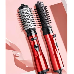 2 In 1 Rotating Brush Hot Air Styler Comb Curling Iron Roll Styling Brush Hair Dryer Blow With Nozzles 2 Speed & 3 Heat Setting