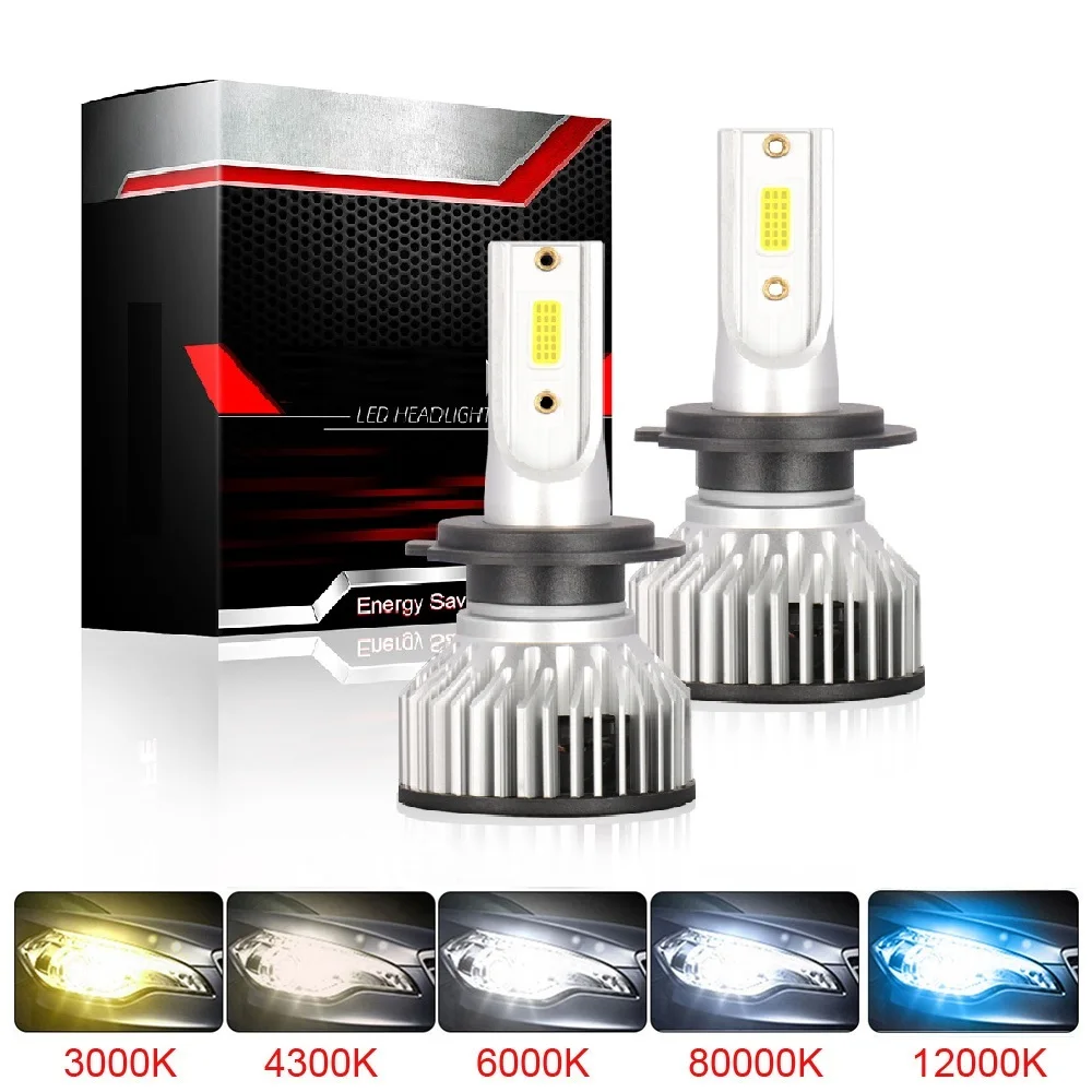 H4 LED Headlight 20000LM COB Chip LED H7 H1 H11 H8 H9 9005 9006 HB3 HB4 120W 3000K 6500K 6000K PTF Ice Bulbs Turbo Fog Light 12V