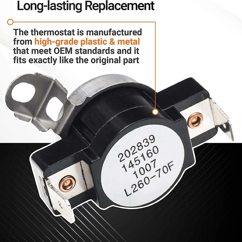 ABGG-3204267 Dryer Thermostat Replacement Part For Frigidaire Kenmore Electrolux Dryer- Replaces 508516 73204267 AP213147