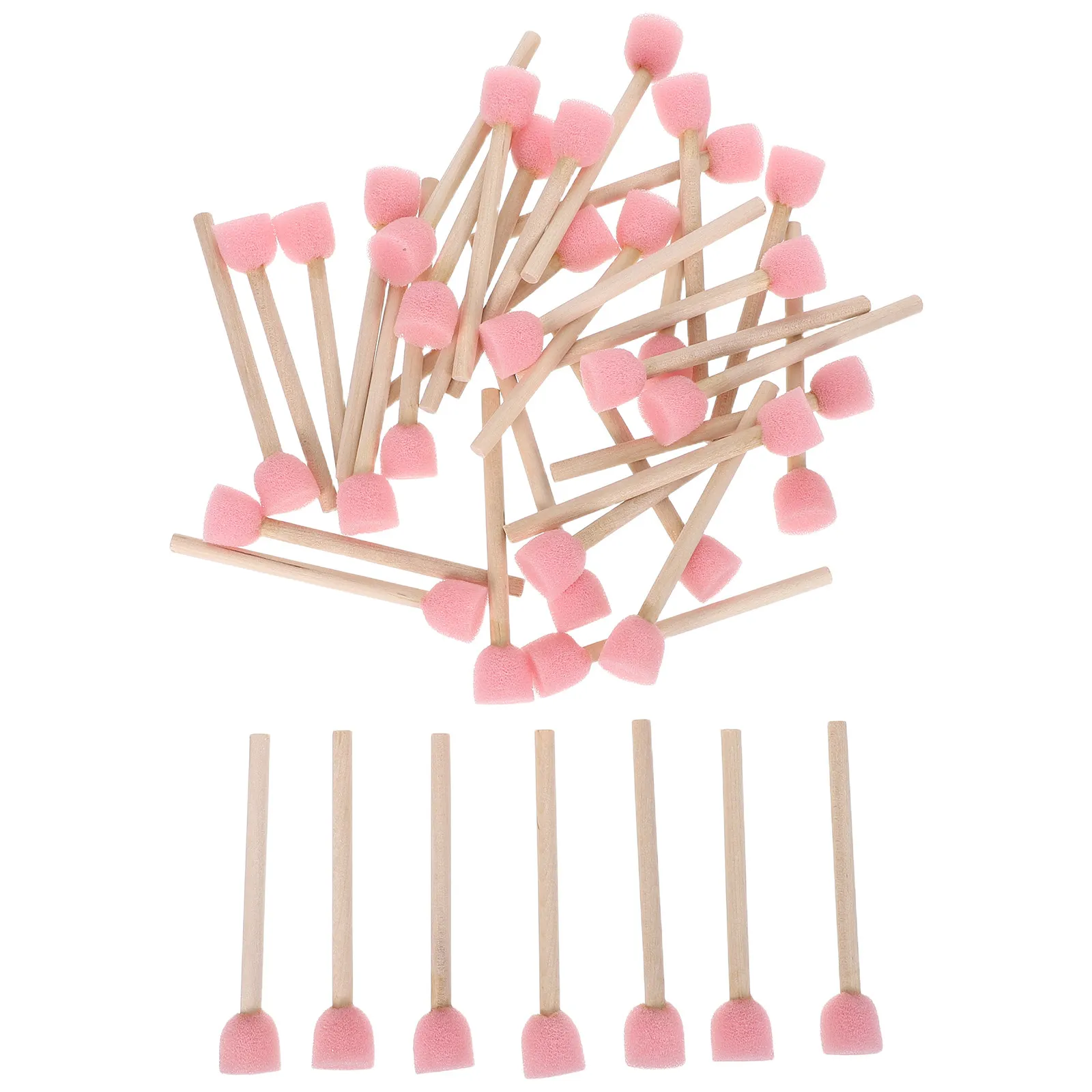 Round Sponge Brushes 40 Piece Wooden Handle Painting Tools for Kids Preschool Arts Crafts Acrylic Paint