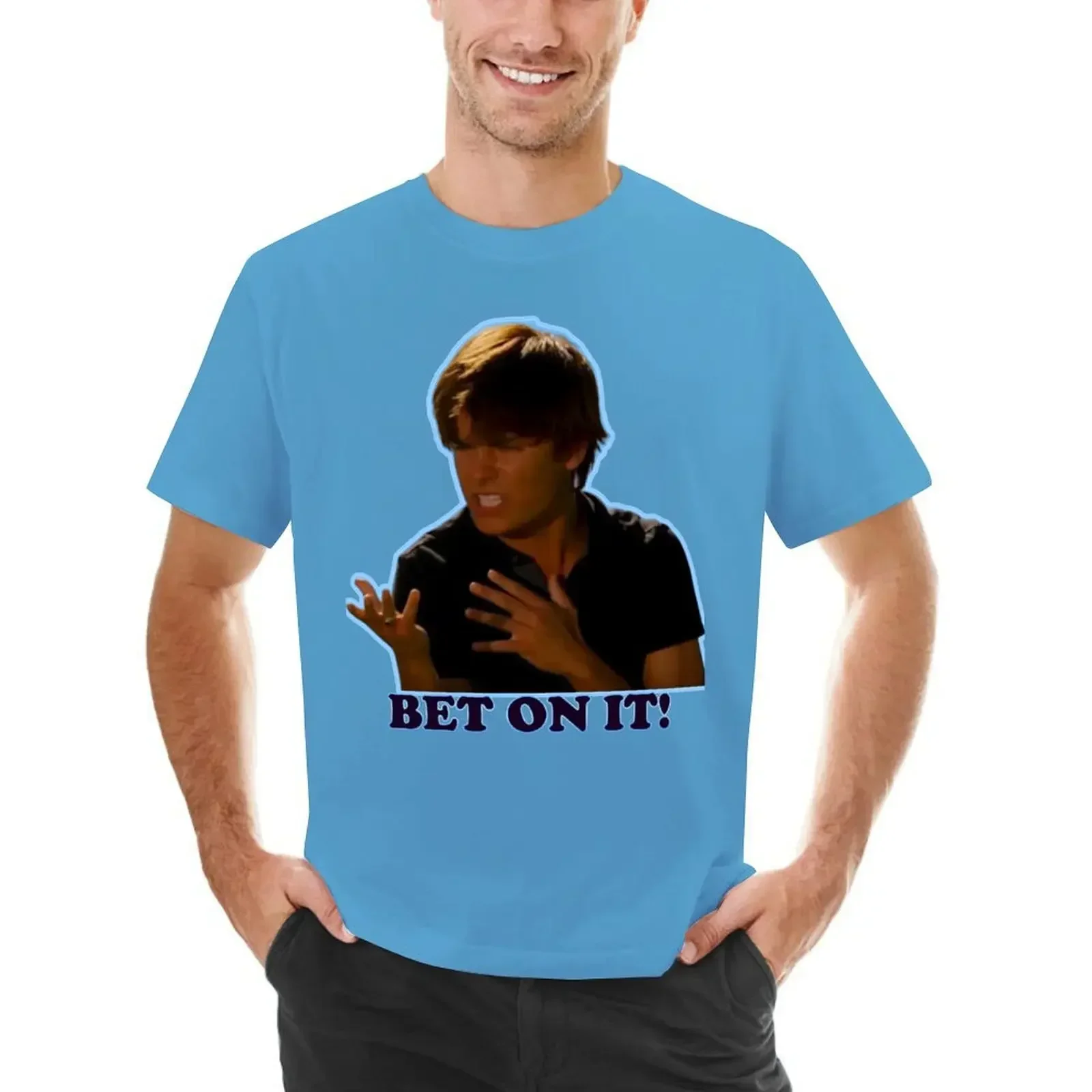 heavyweight Informal Bet On It! - Troy Bolton High School Musical T-shirt blacks for a boy kawaii clothes mens  t shirts