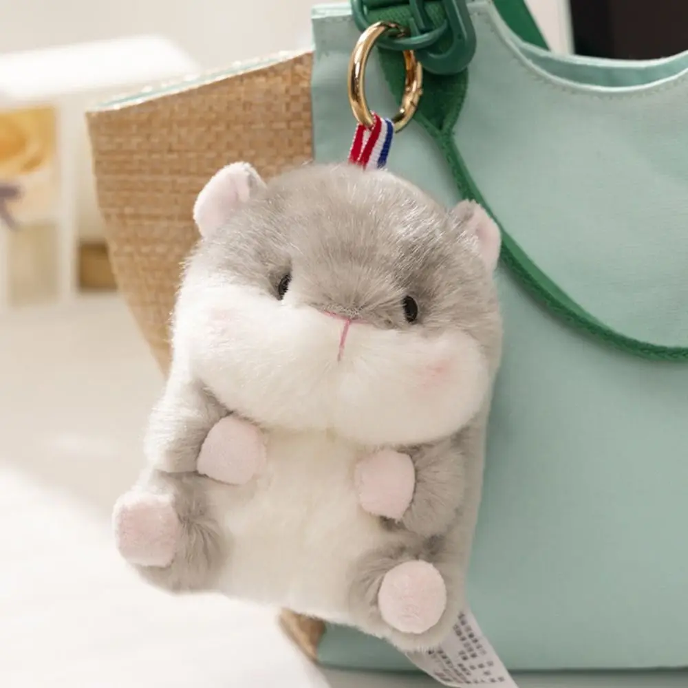 Muñeco de conejo de peluche de hámster, colgante de pingüino, elefante, cerdo, vaca, llavero de peluche de 13cm, sello de cerdo, muñeco de conejo, llavero de felpa para niña