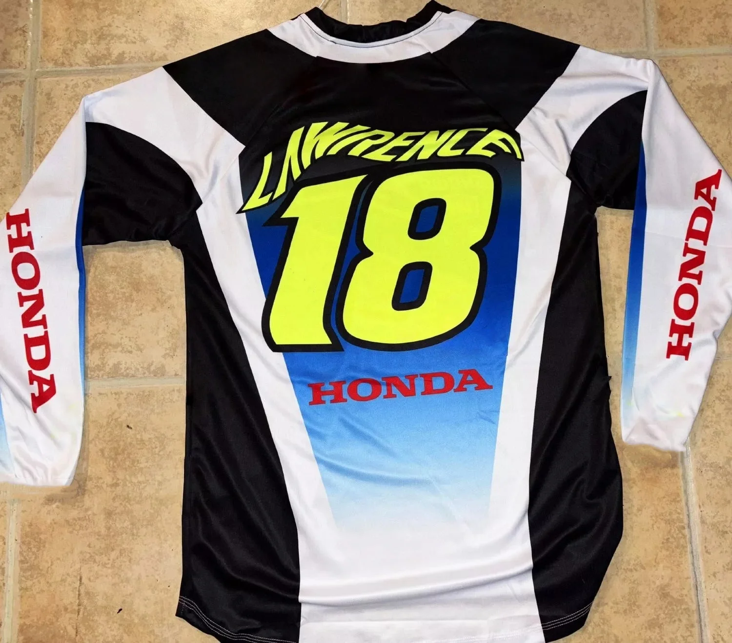 

Honda Summer JETT LAWRENCE #18 BLUE HONDA JERSEY Motocross Jersey for Men And Women Motorcycle Quick Drying Top Tees