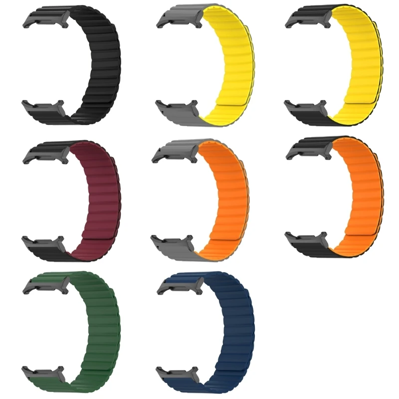 Pulseira para relógio 47mm, pulseira liberação rápida à prova suor, cinto magnético silicone