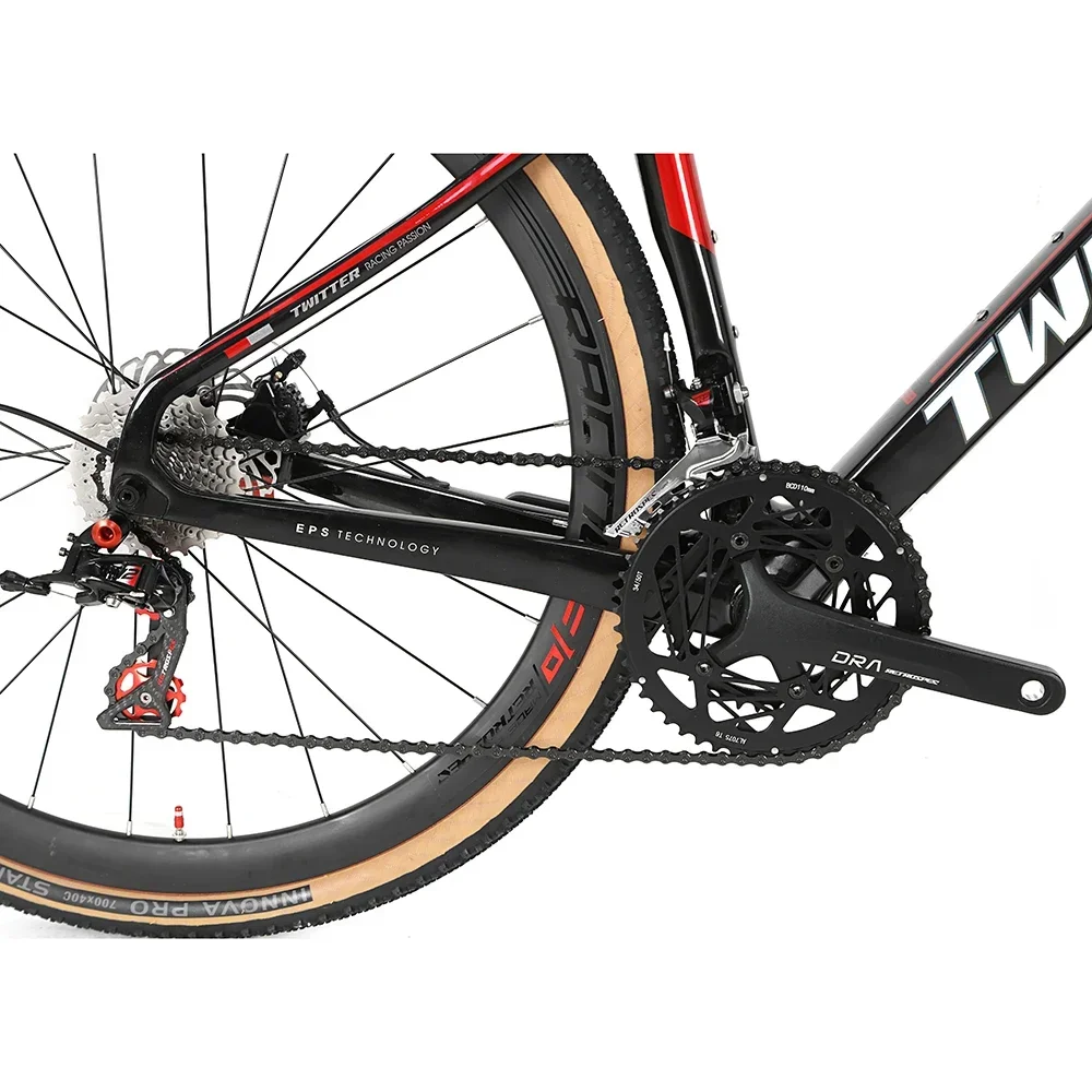 TWITTER bicicleta żwir RS-12S 700 * 38c hydrauliczny hamulec tarczowy T900 off-road carbon z włókna węglowego road bycycle wiadro 12*142mm żwirowy