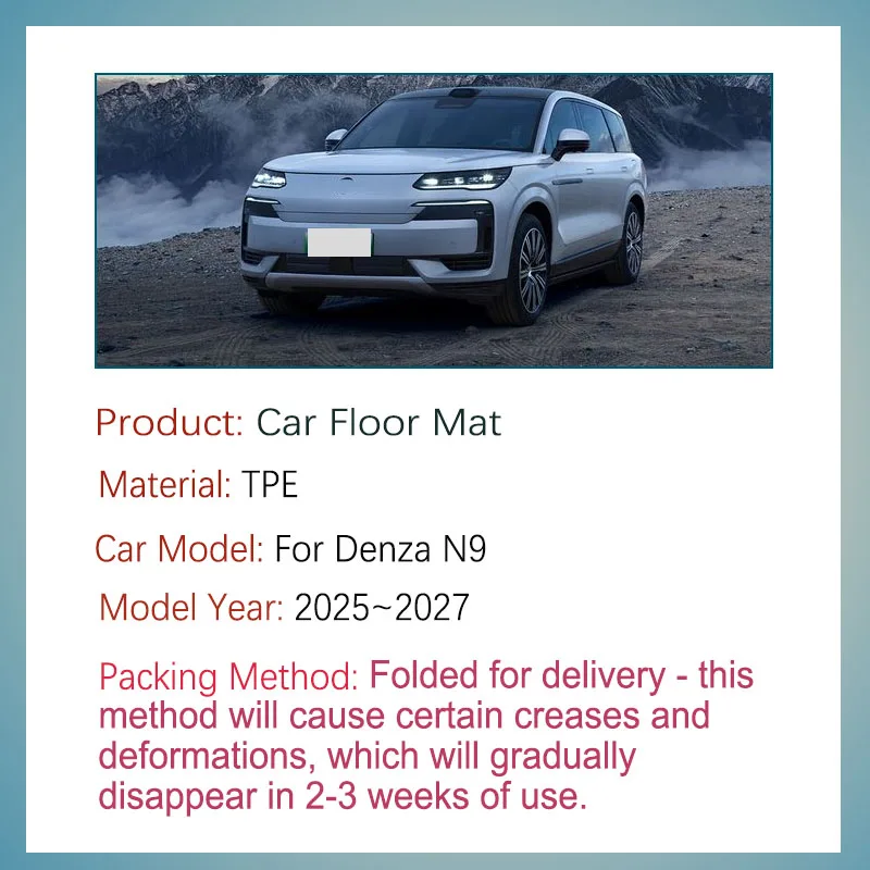 Car Floor Mats For Denza N9 2025 2026 2027 6seat Waterproof Pad Left Hand Driver Cover Foot Carpet Interior Rug Auto Accessories