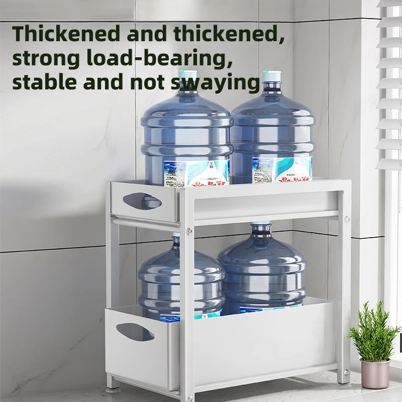 Pull Out Cabinet Organizer Kitchen 2 Tier Under Sink Storage Rack Seasoning Bottle Spice Organizer Shelf With Sliding Drawer