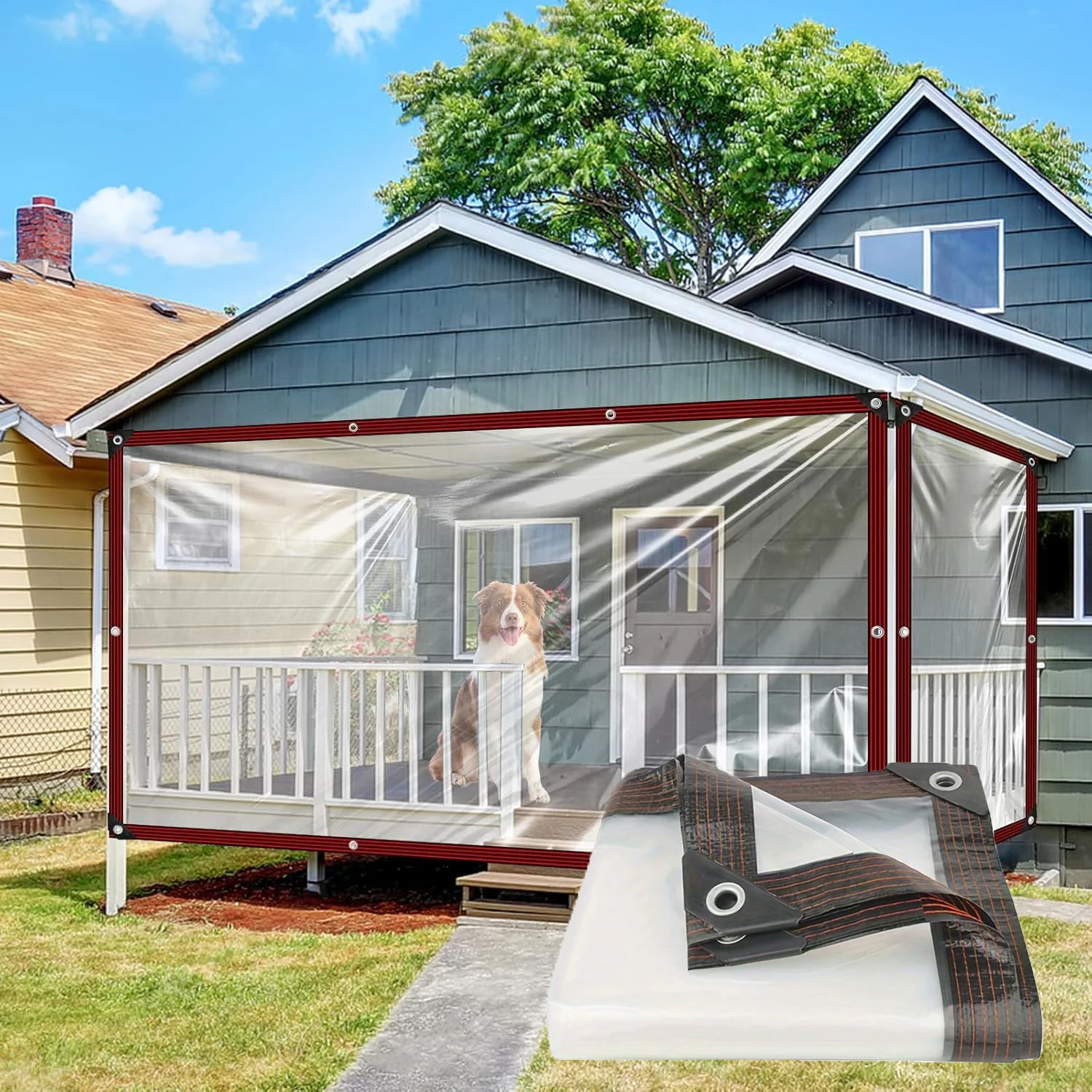 Bâche transparente épaisse et imperméable pour pergola et gazebo