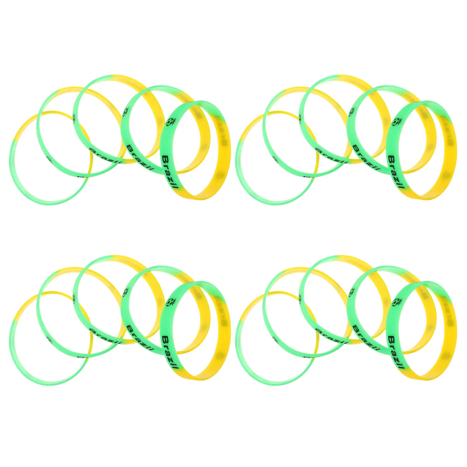 20Pcs Football Silicone Wristbands Soccer Party Favor Bracelets Rugged Comfort Elastic Sports Bracelets for Team Events Birthday