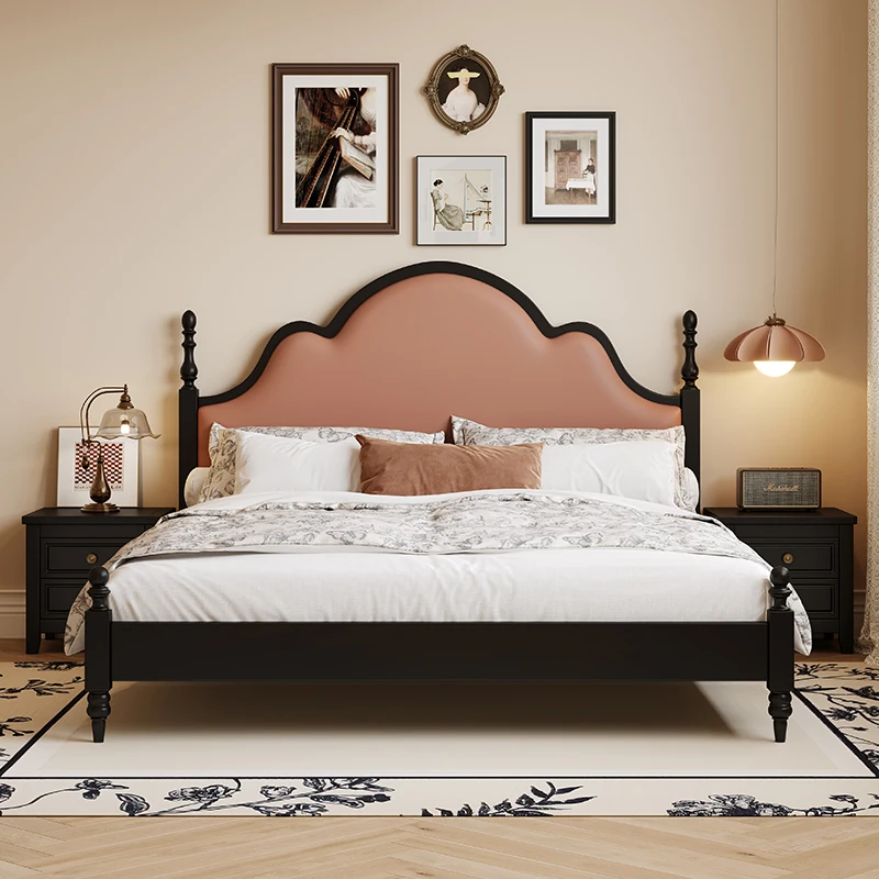 

European Minimalist Bed Wood Designer High Quality Modern Wedding Bed Apartment Create Full Body Cama Casal Bedroom Furniture