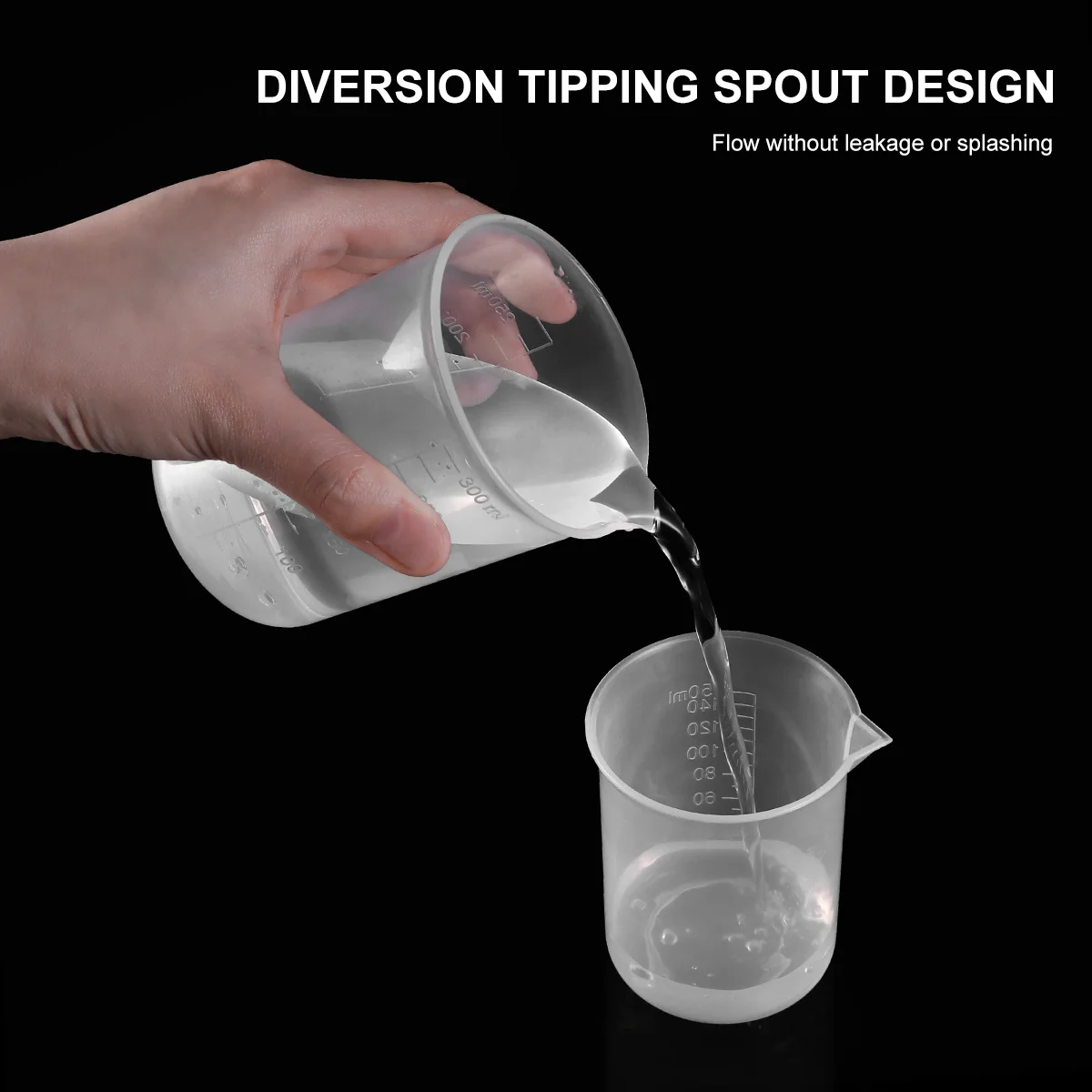 4 قطعة 50 مللي 150 مللي 250 مللي 500 مللي كوب قياس بلاستيكي شفاف كوب متدرج لقياس مختبر المطبخ