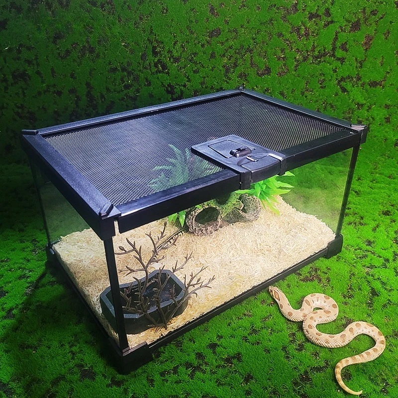 Pet snake feeding set, reptile box, rainforest tank landscaping and breeding incubator