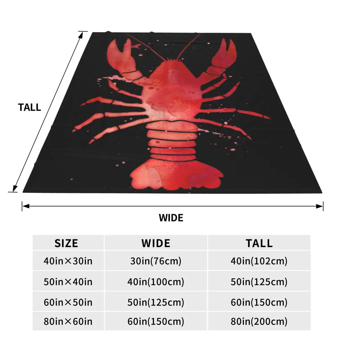 Watercolor Red Lobster Blankets Flannel Sofa Throw Blanket Multi-function for Couch Bedding Office Throws Bedspread Quilt