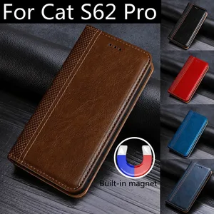 Casing Kulit Anti Maling Untuk Casing Penutup Belakang Kulit Casing Ponsel CAT S62 Pro Flip Capa Mewah untuk Casing Penutup Belakang Kulit CAT S62 Pro S 62 S62Pro Casing 10 penutup cat s62 penjualan terbaik - №