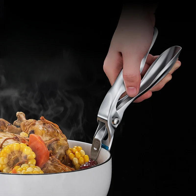 Bird Shaped Dish Clamp Pot Pan Gripper Clip Hot Dish Plate Bowl Clip Retriever Tongs 304 Stainless Steel Handle Kitchen Tools