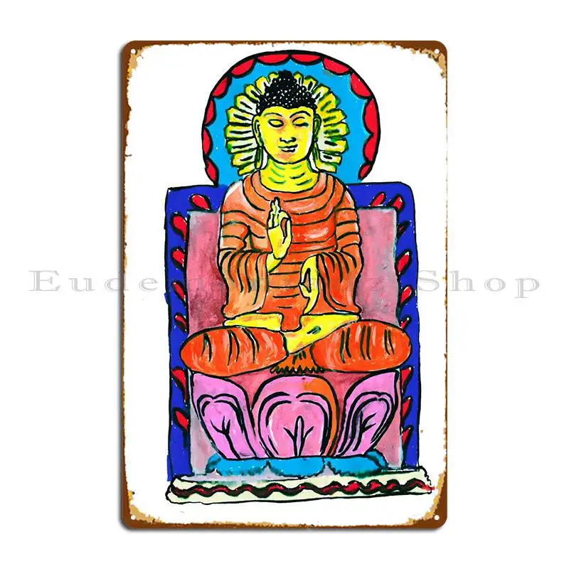 Buddha Enlightenment Metal Sign Wall Cave Plaques Create Party Print Tin Sign Poster