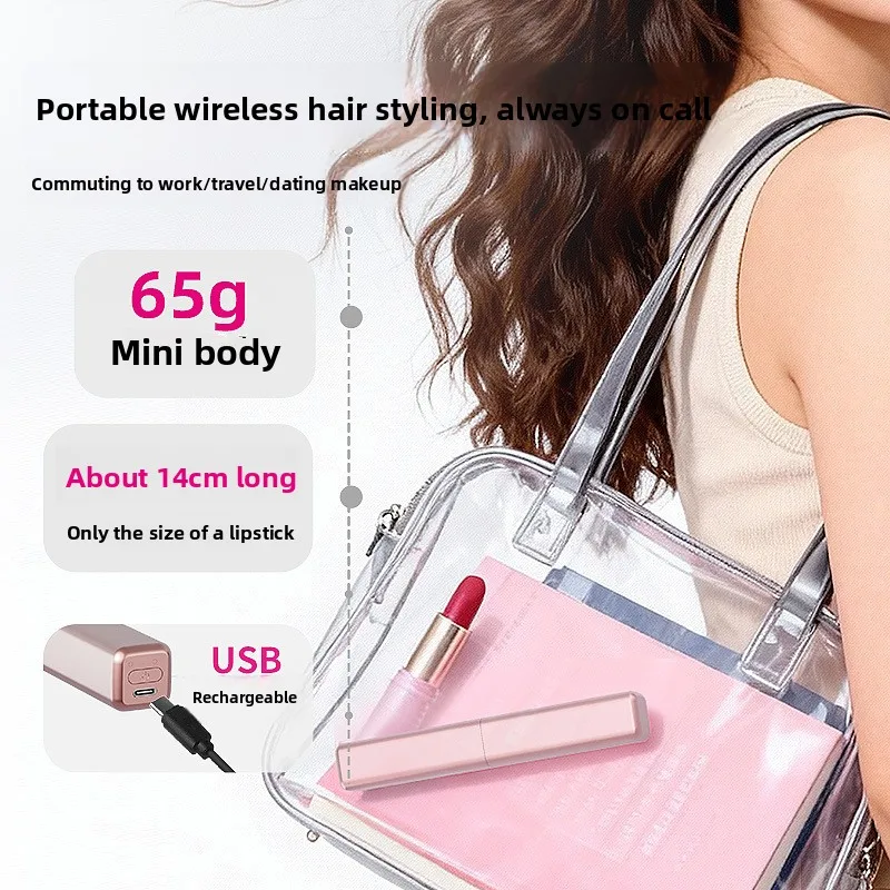Portable Mini Straight Hair Comb Bangs Comb Wireless Charging Curling Iron Portable Styling Electric Comb Does Not Hurt Hair view 3