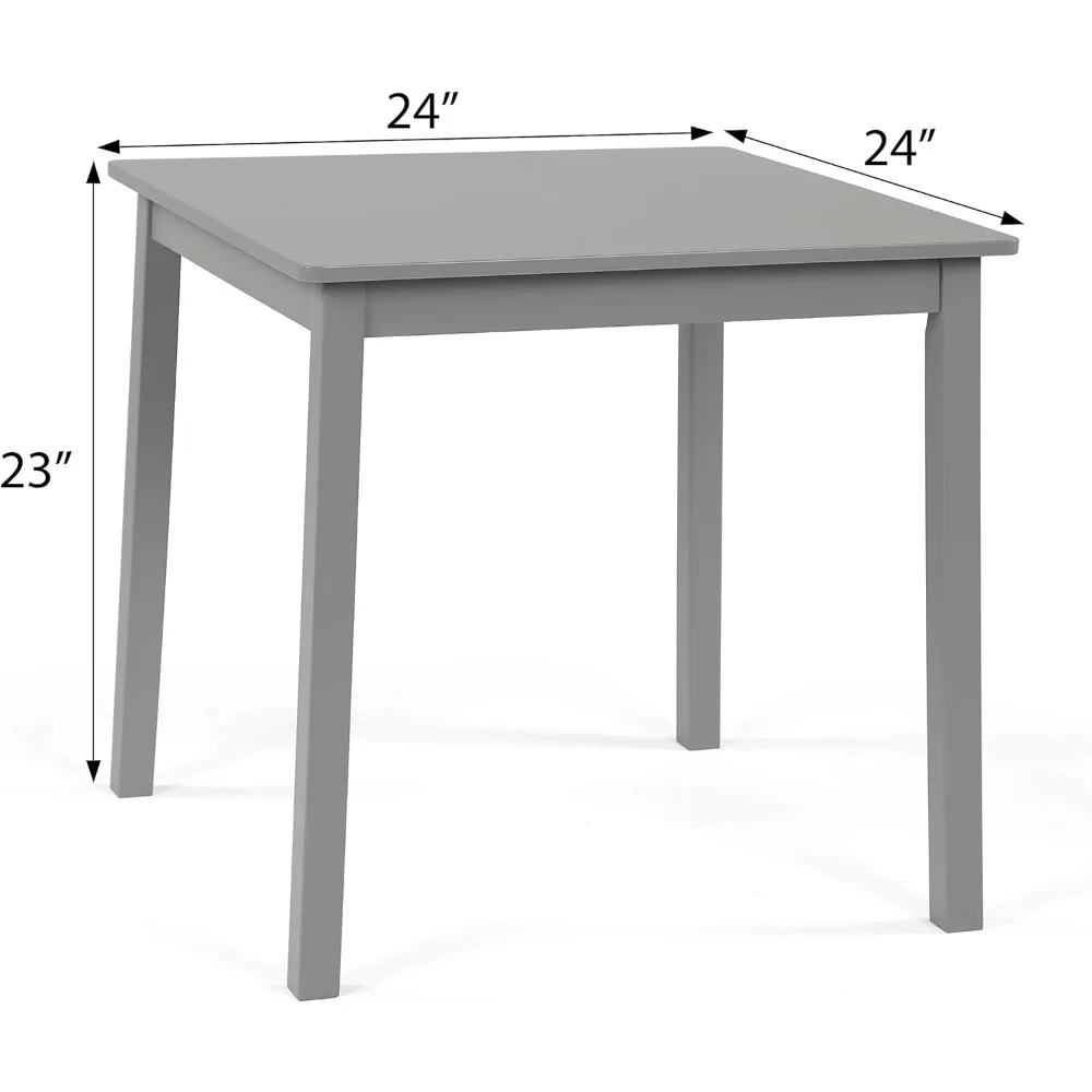 Humble Crew, Grey Kids Wood Table and 2 Chairs Set, Square Kids Table and Chair Set  Toddler Chair and Table