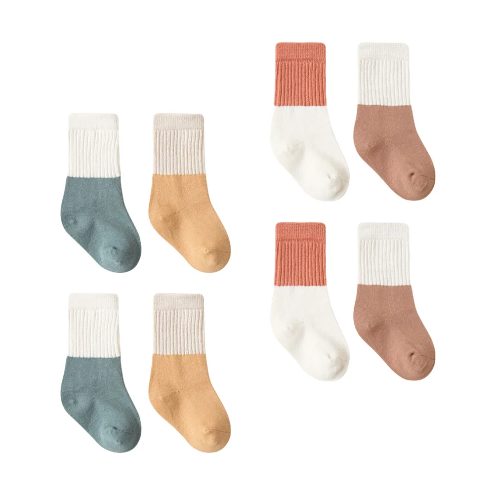 

4Pairs Baby Socks Unisex Comfortable Thick Cotton Warm Winter Socks Newborn Toddler Soft Breathable Baby Supplies