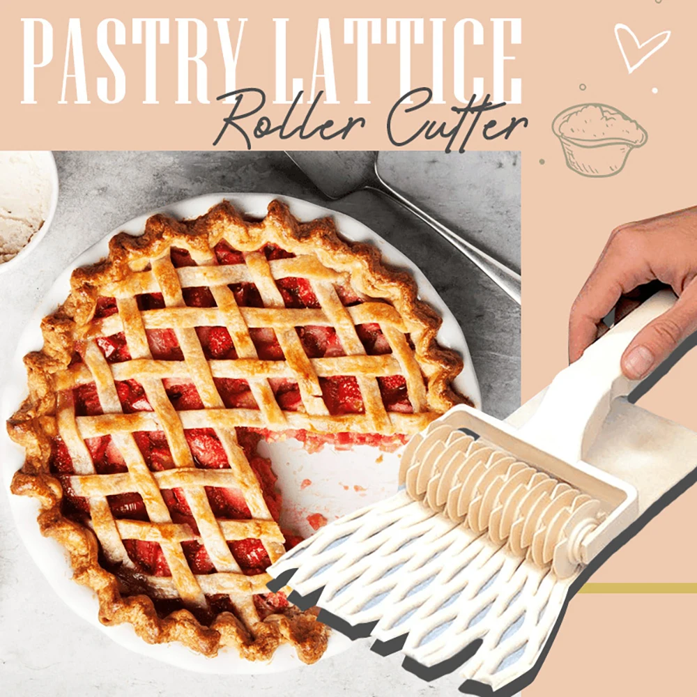 Reusable Dough Lattice Roller Cutter Pull for Pizza Pastry Cutter Pie Craft Net Wheel Knife Baking Tool Bakeware